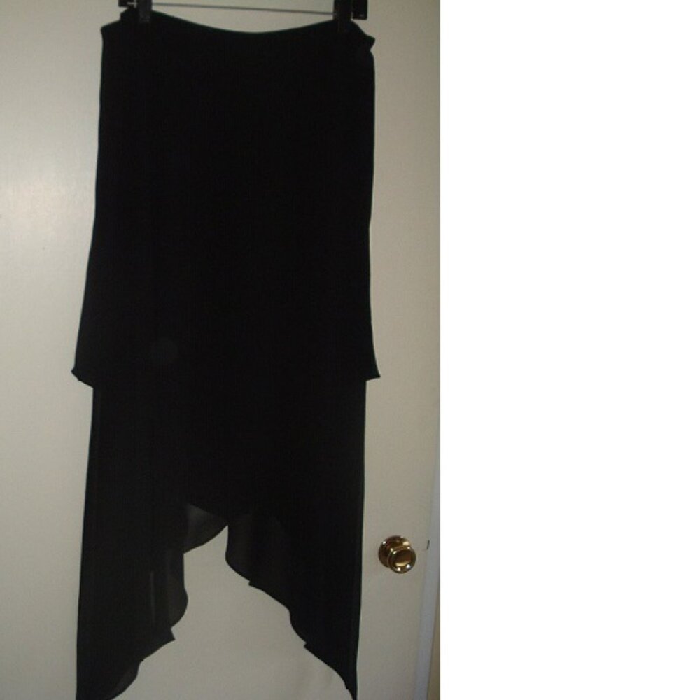 Vintage 90s Y2K Ribkoff Black Fairy Whimsigoth Witchy Layered Chiffon Skirt 16